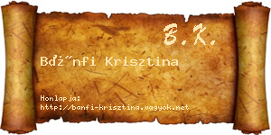 Bánfi Krisztina névjegykártya